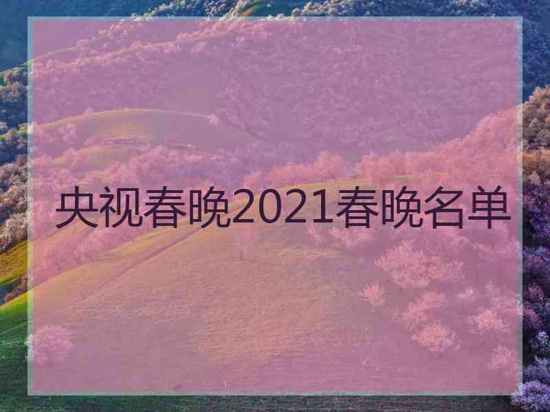 央视春晚2021春晚名单