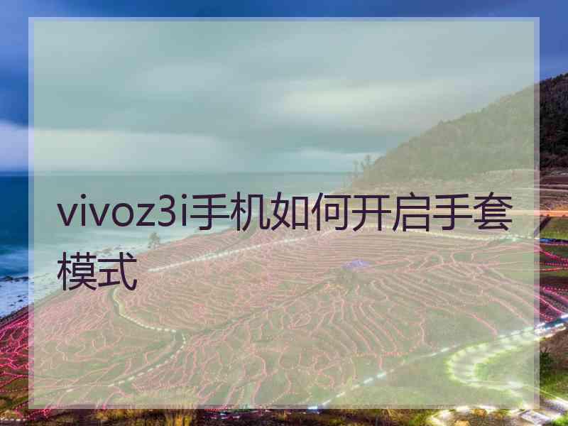 vivoz3i手机如何开启手套模式