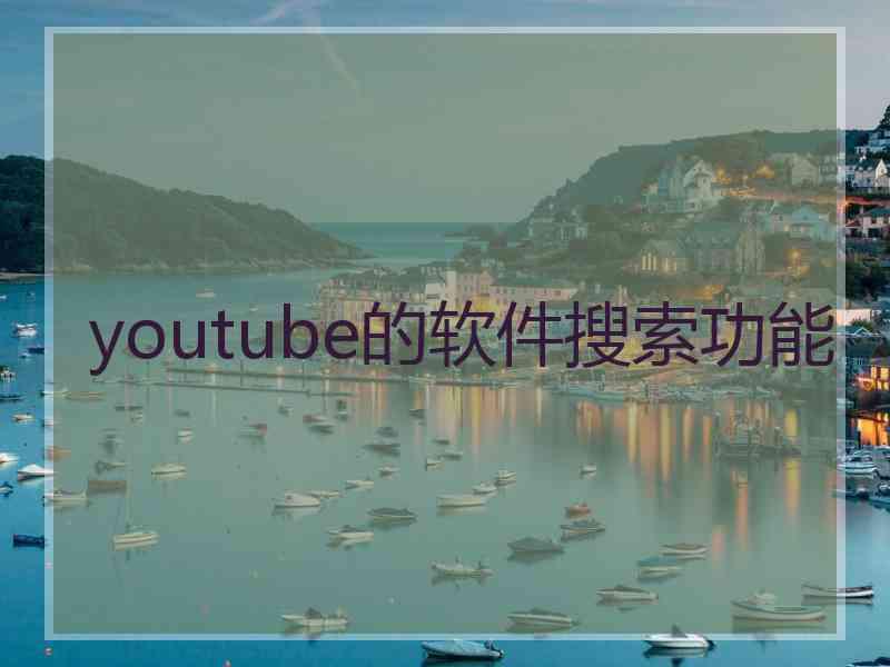 youtube的软件搜索功能