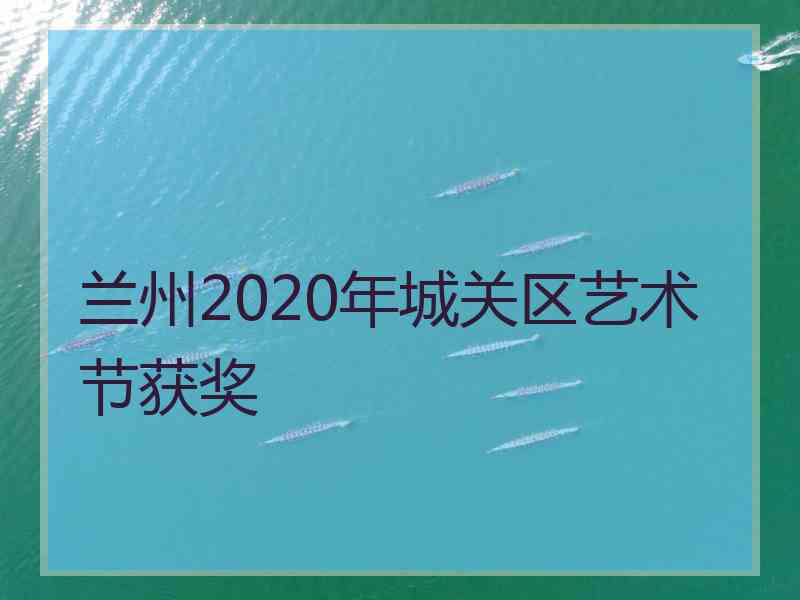 兰州2020年城关区艺术节获奖