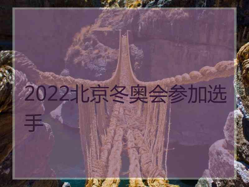 2022北京冬奥会参加选手