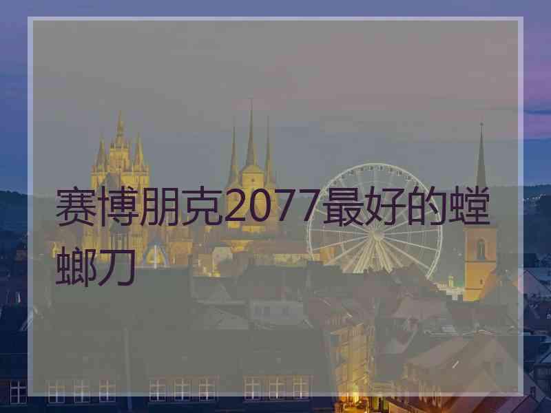 赛博朋克2077最好的螳螂刀