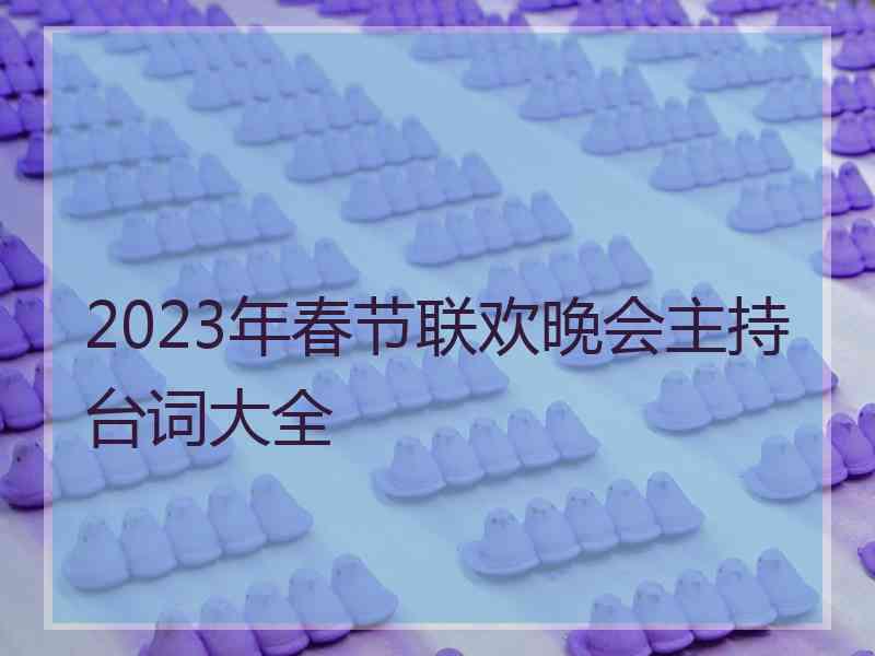 2023年春节联欢晚会主持台词大全