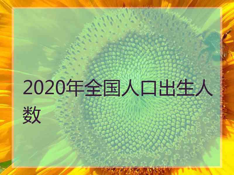 2020年全国人口出生人数