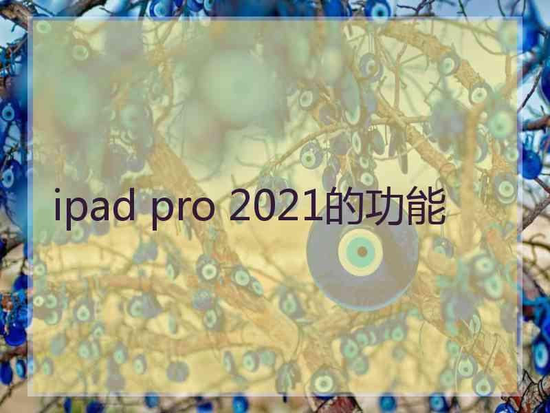 ipad pro 2021的功能