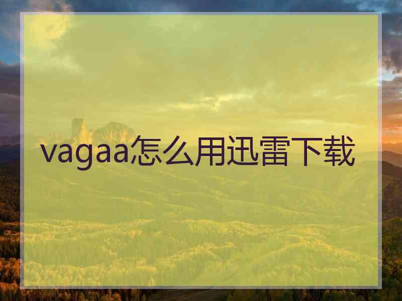 vagaa怎么用迅雷下载