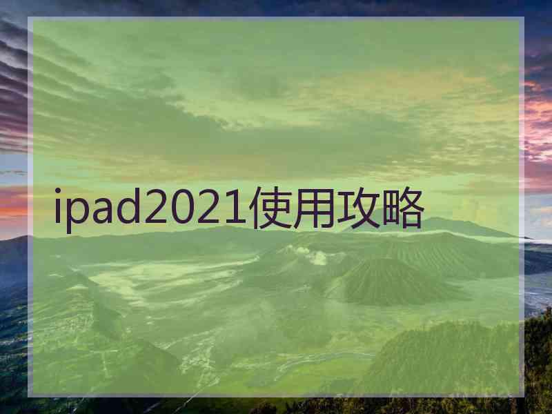 ipad2021使用攻略