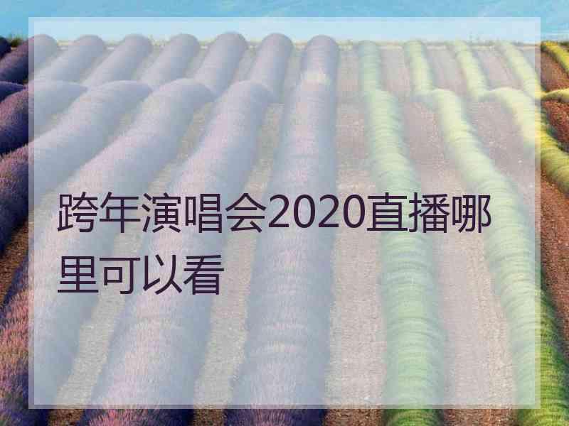 跨年演唱会2020直播哪里可以看