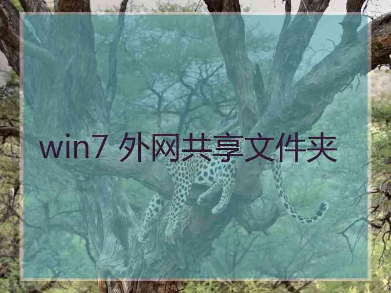 win7 外网共享文件夹