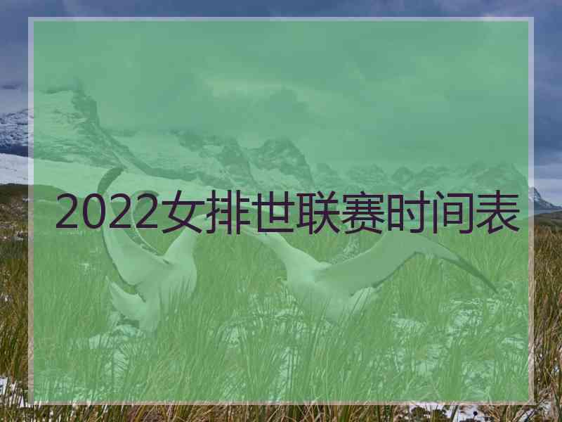 2022女排世联赛时间表