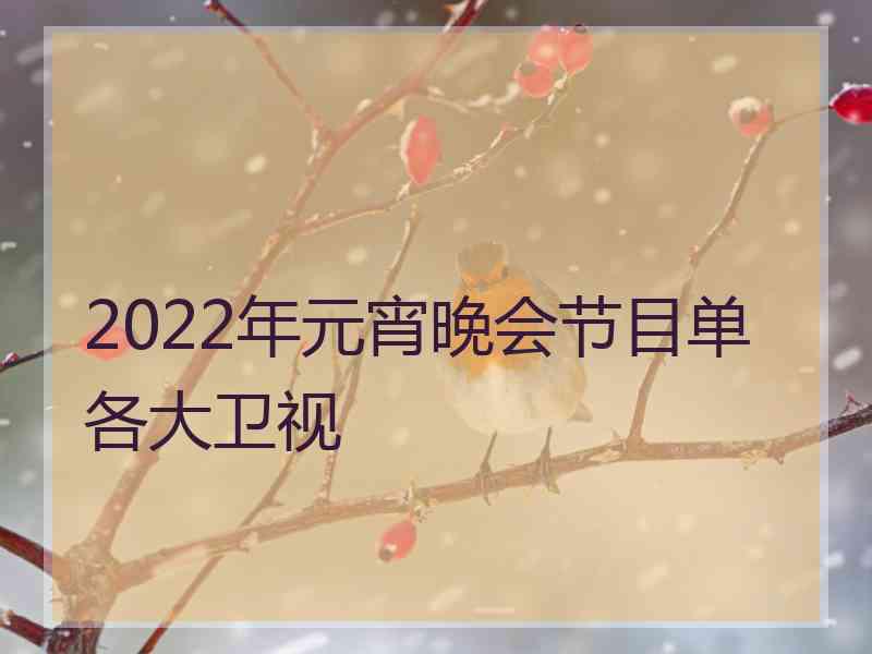 2022年元宵晚会节目单各大卫视