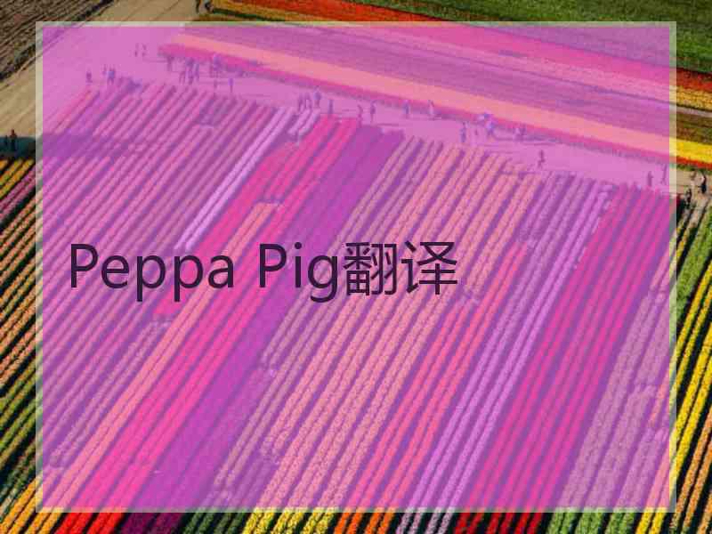 Peppa Pig翻译