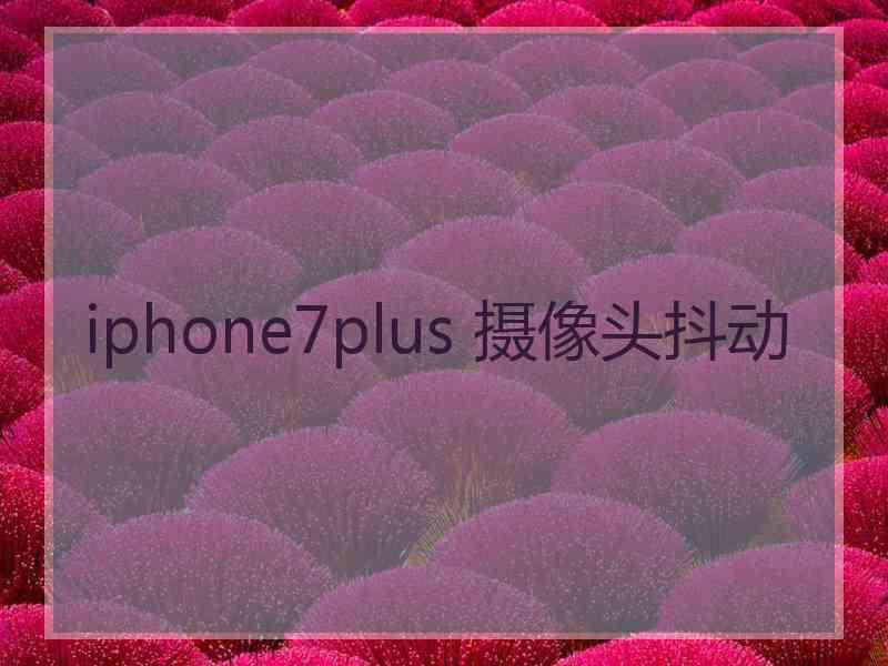 iphone7plus 摄像头抖动