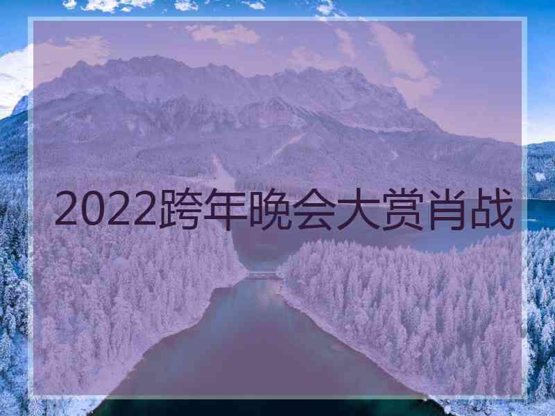 2022跨年晚会大赏肖战