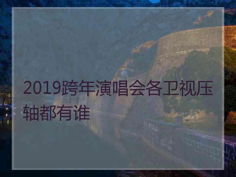 2019跨年演唱会各卫视压轴都有谁