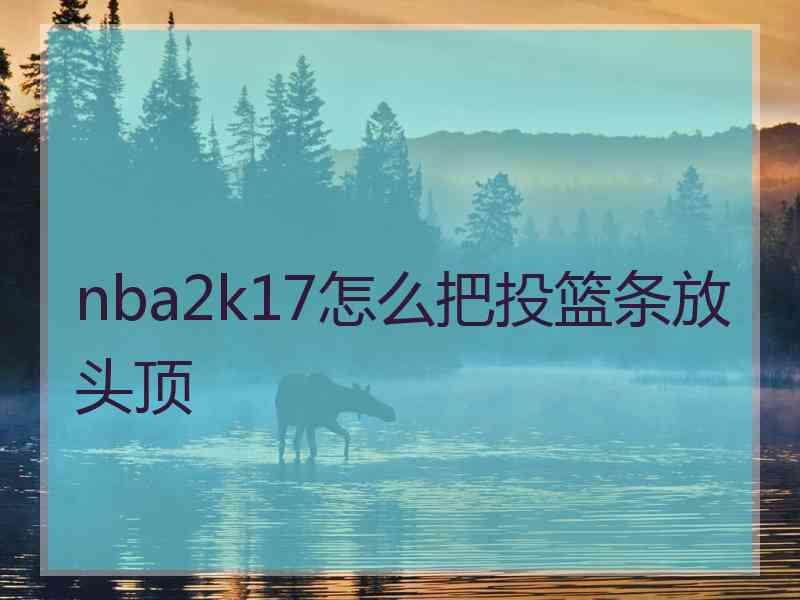 nba2k17怎么把投篮条放头顶