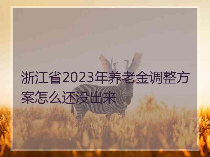 浙江省2023年养老金调整方案怎么还没出来