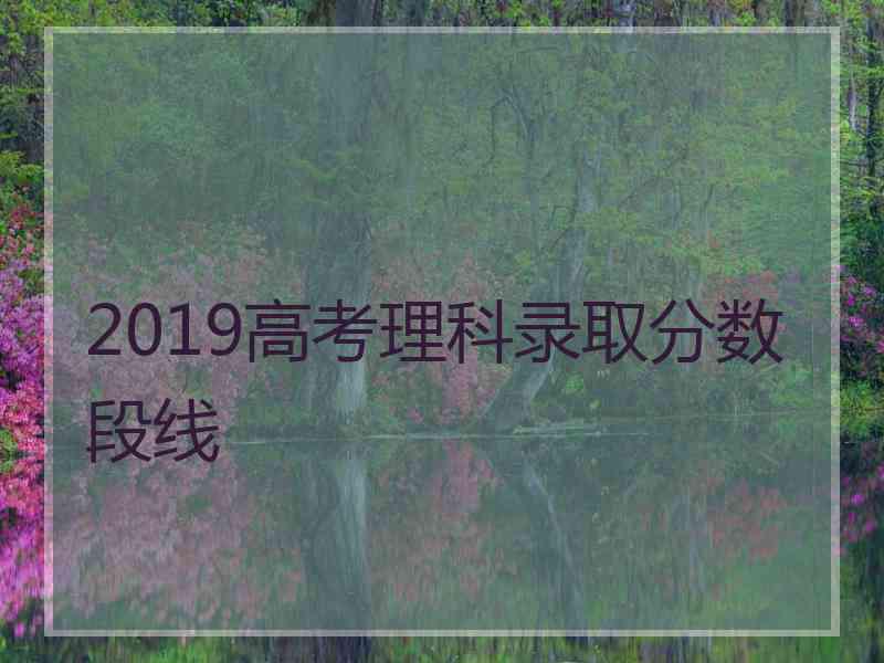 2019高考理科录取分数段线