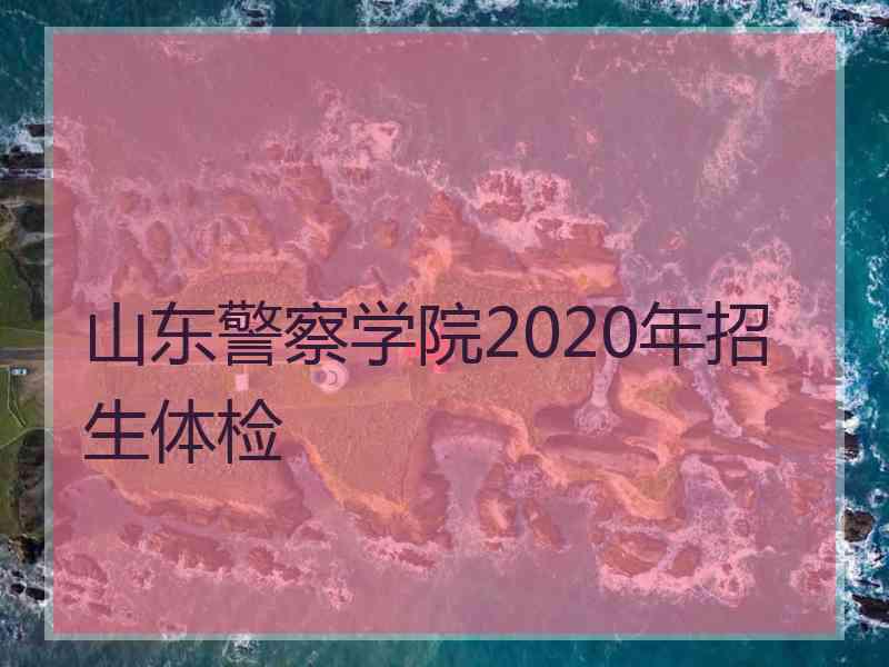 山东警察学院2020年招生体检