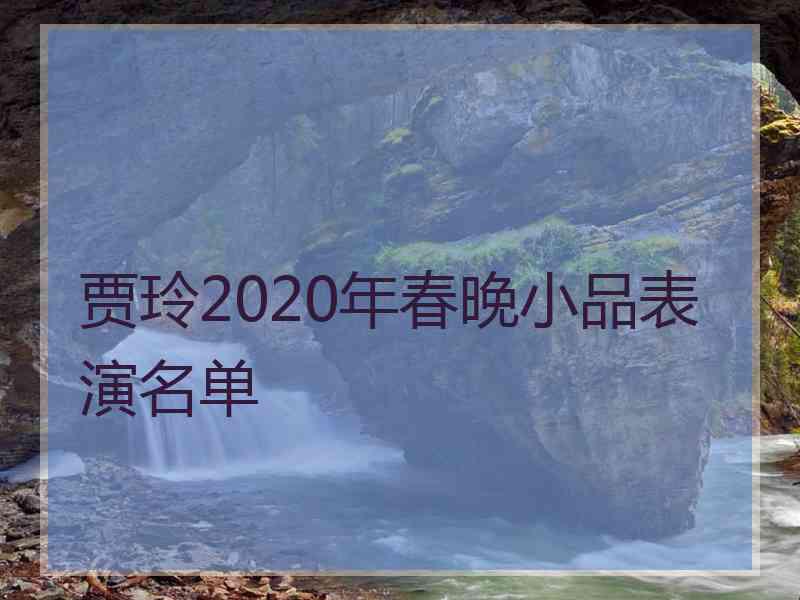 贾玲2020年春晚小品表演名单