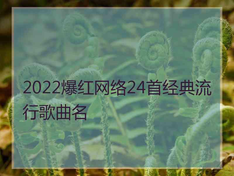 2022爆红网络24首经典流行歌曲名