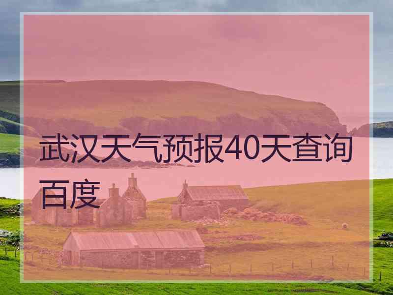 武汉天气预报40天查询百度