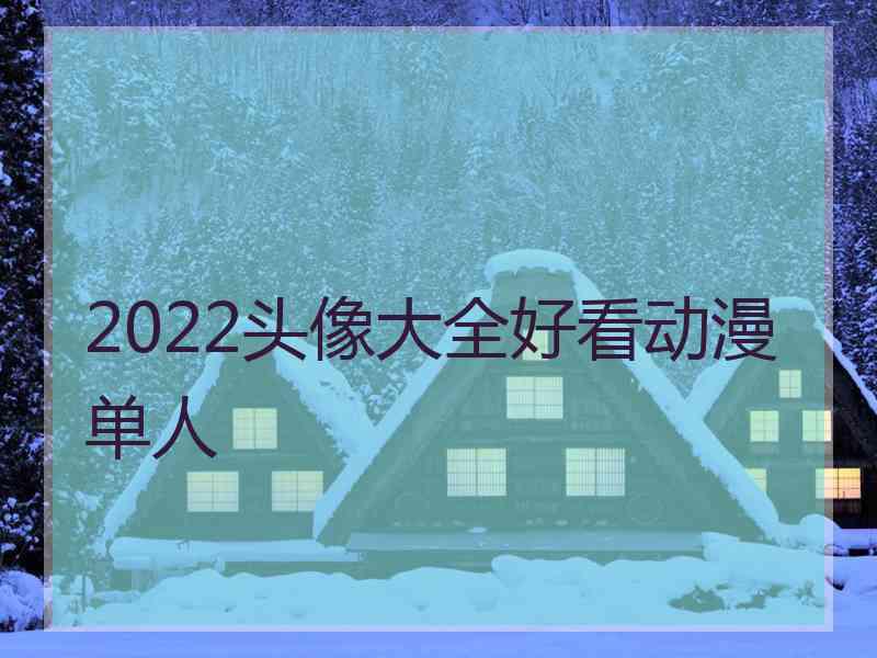 2022头像大全好看动漫单人