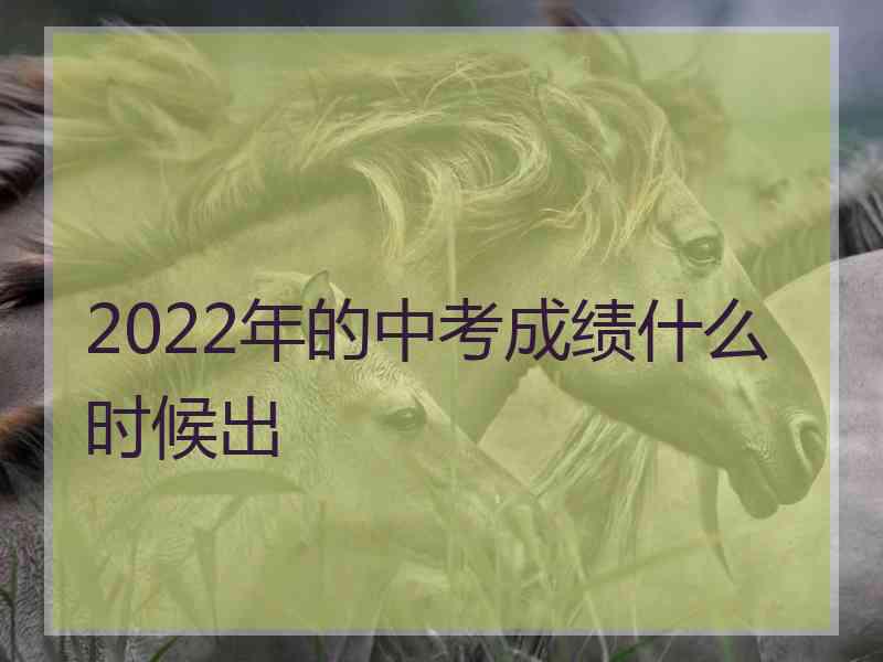 2022年的中考成绩什么时候出