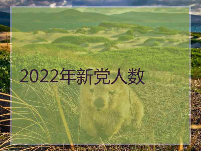 2022年新党人数