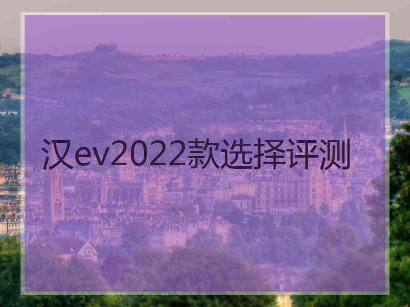 汉ev2022款选择评测