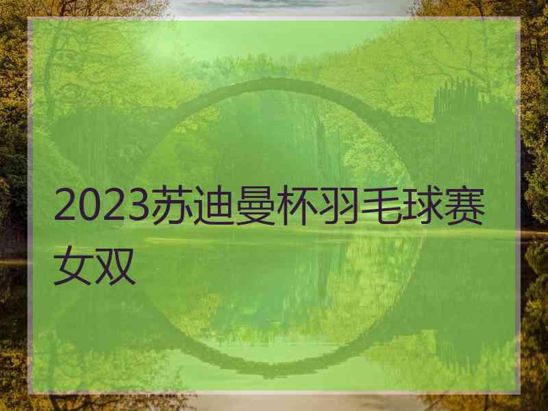 2023苏迪曼杯羽毛球赛女双