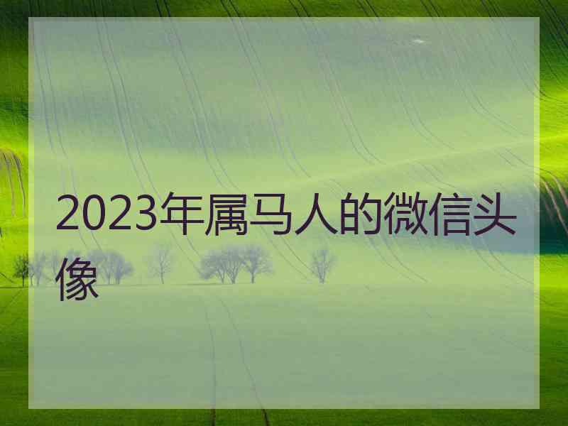 2023年属马人的微信头像