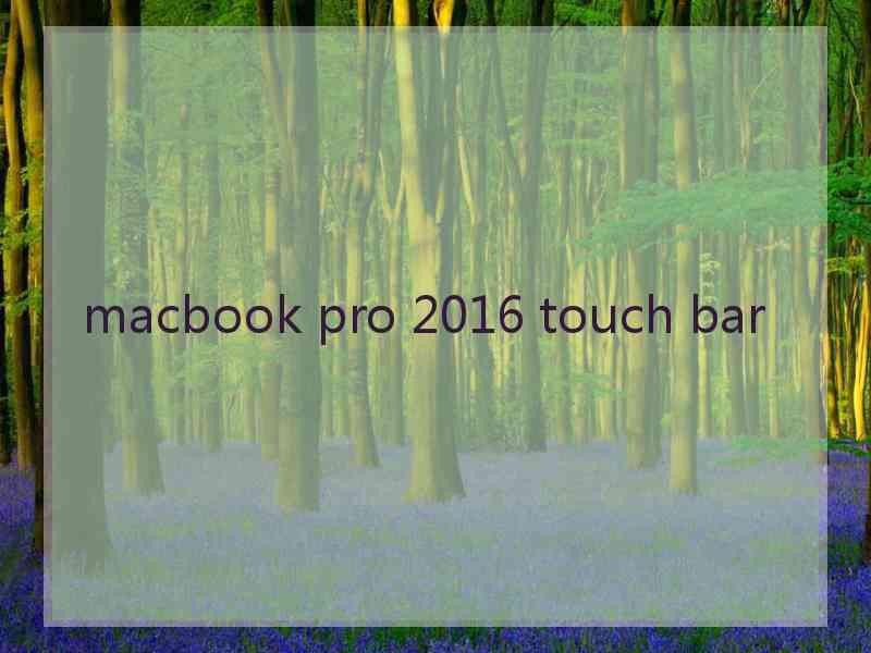 macbook pro 2016 touch bar