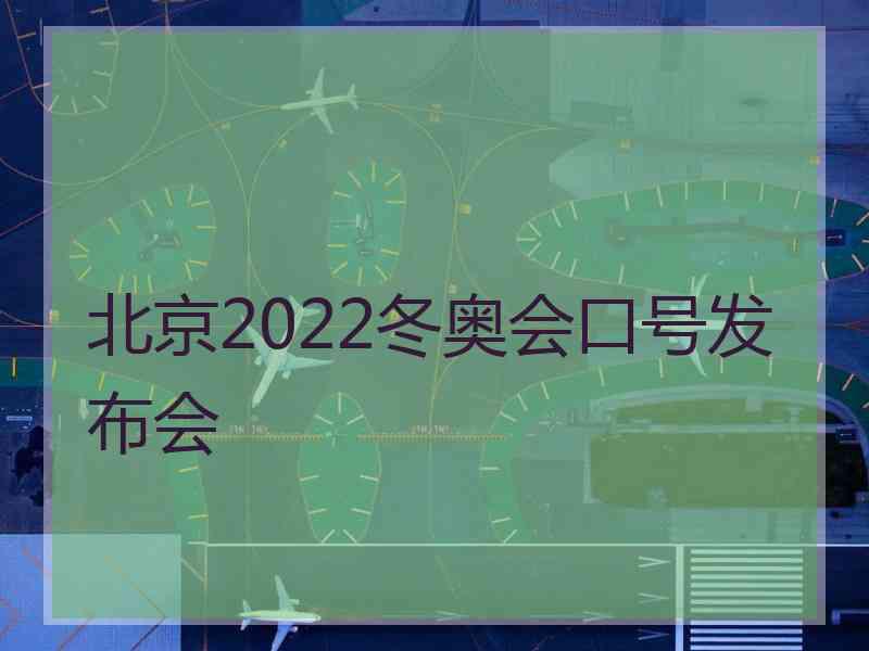 北京2022冬奥会口号发布会