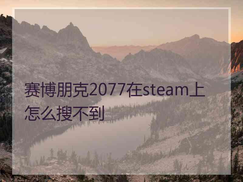 赛博朋克2077在steam上怎么搜不到