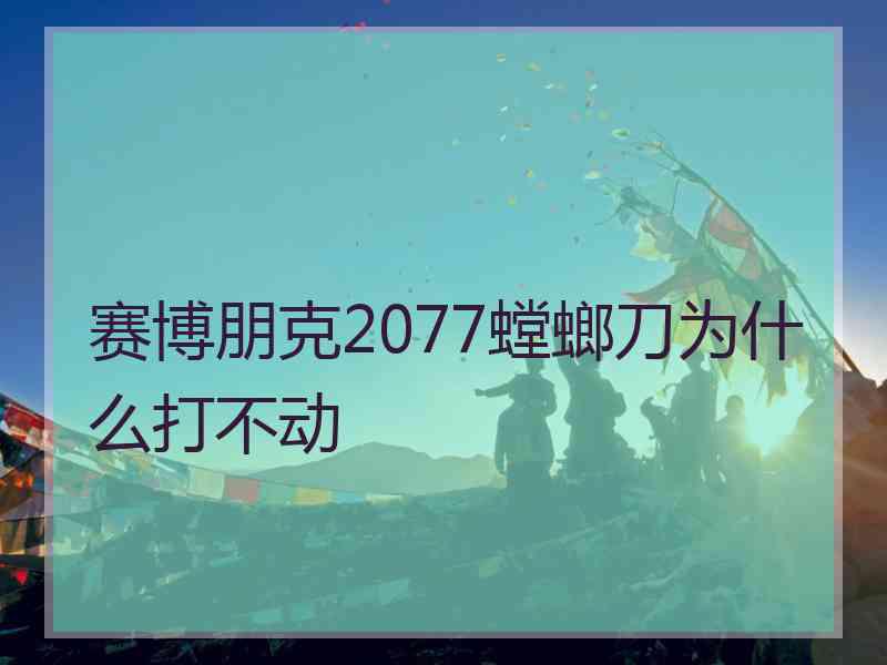 赛博朋克2077螳螂刀为什么打不动