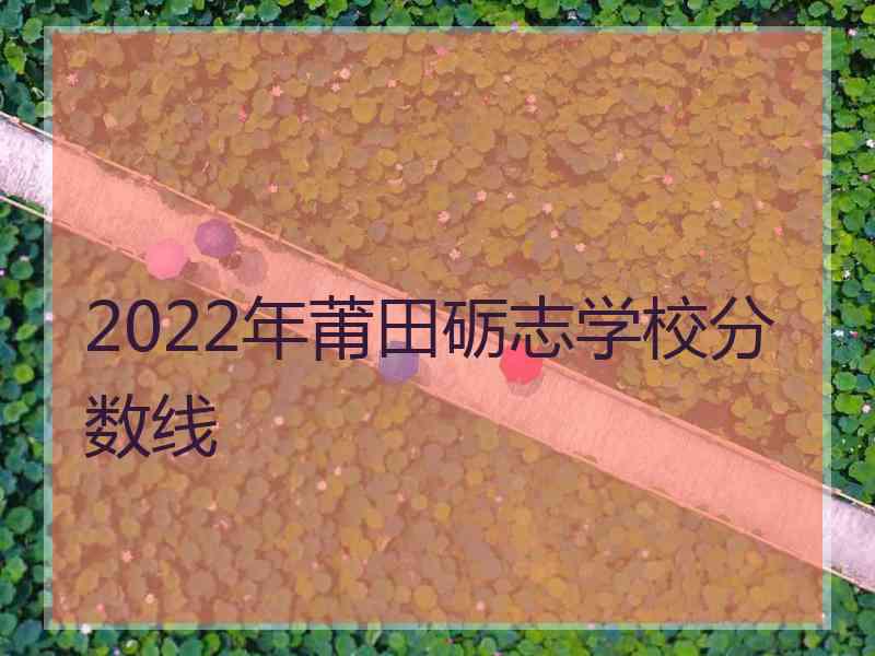 2022年莆田砺志学校分数线