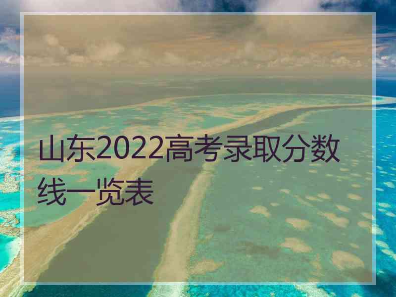 山东2022高考录取分数线一览表