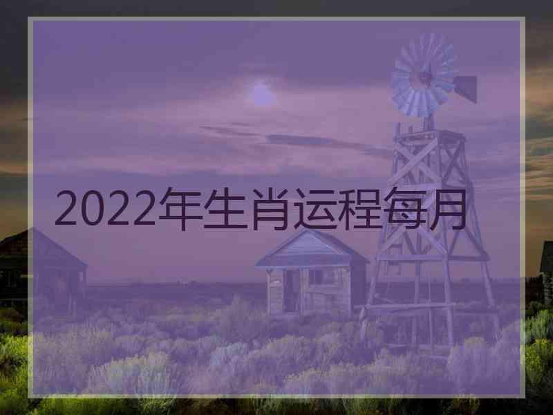 2022年生肖运程每月