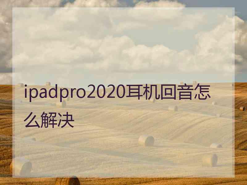 ipadpro2020耳机回音怎么解决