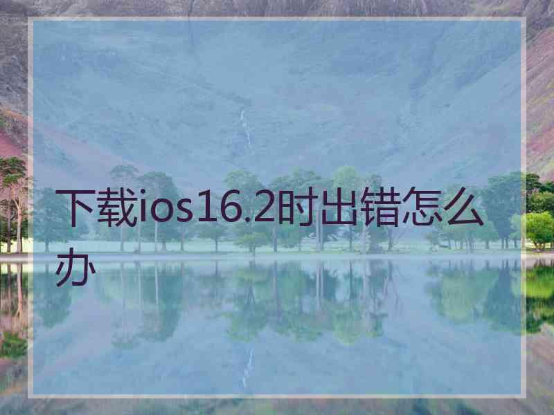 下载ios16.2时出错怎么办