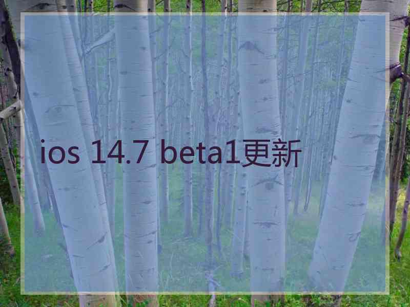 ios 14.7 beta1更新