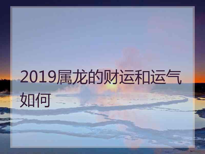 2019属龙的财运和运气如何