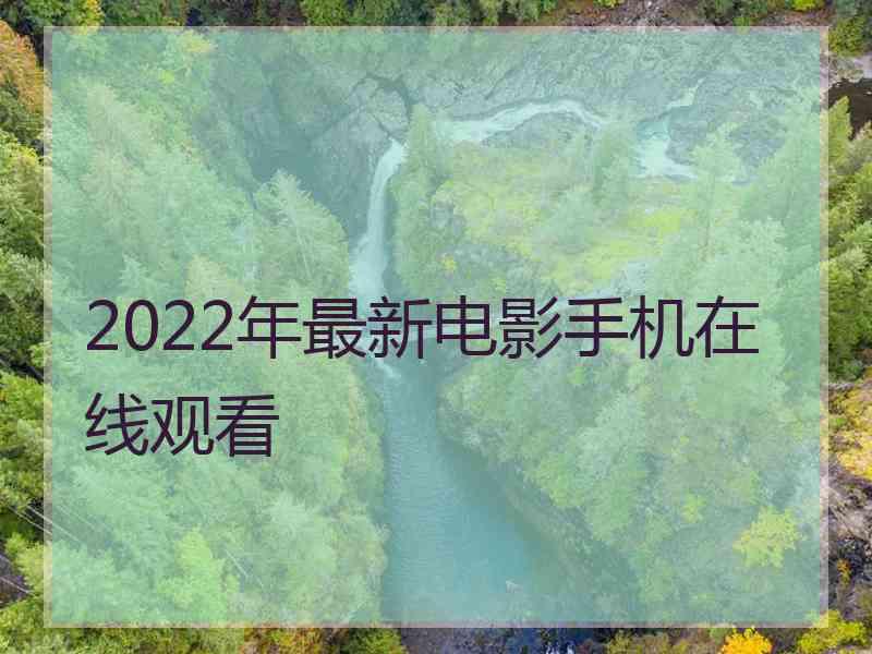 2022年最新电影手机在线观看