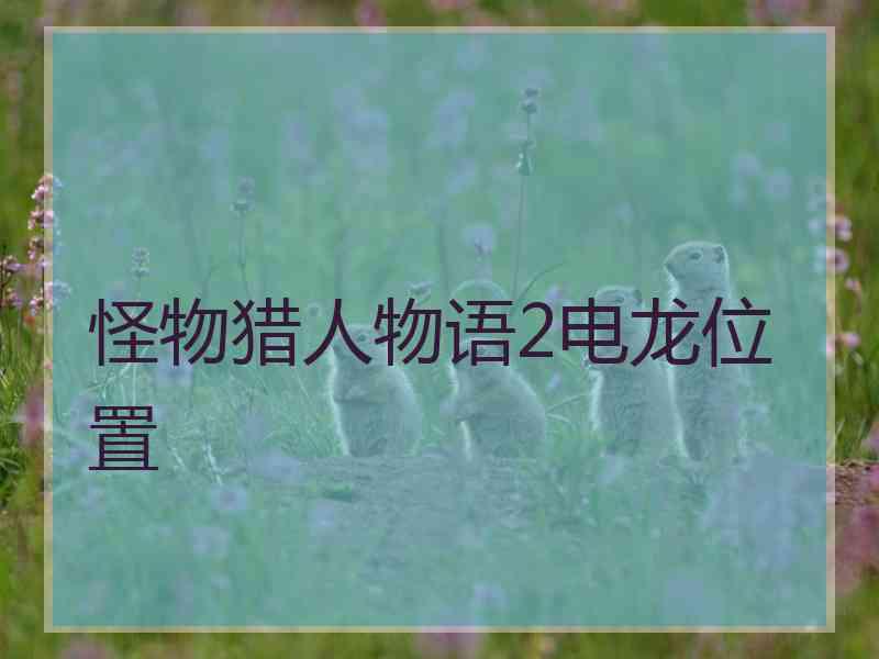 怪物猎人物语2电龙位置