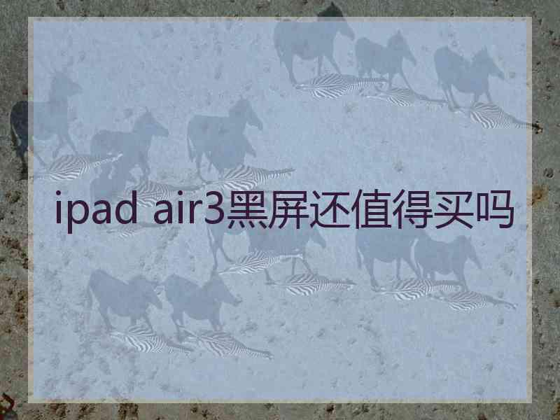 ipad air3黑屏还值得买吗