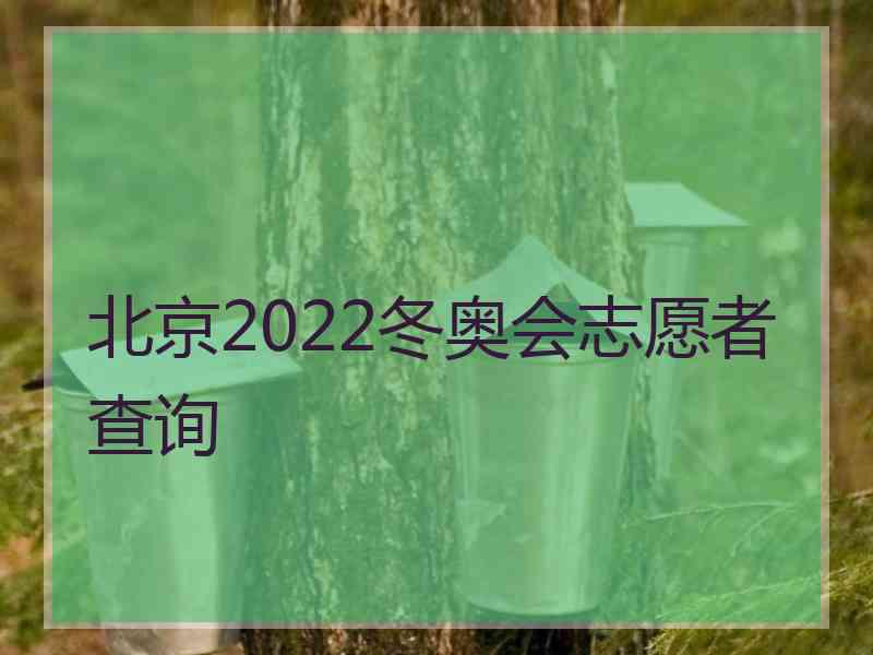 北京2022冬奥会志愿者查询