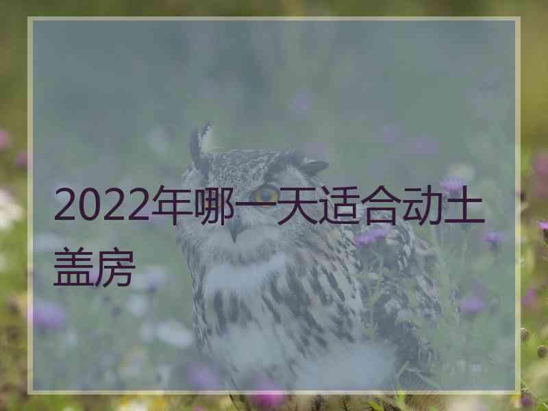 2022年哪一天适合动土盖房