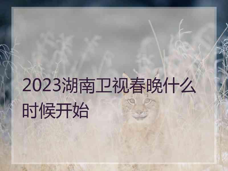 2023湖南卫视春晚什么时候开始