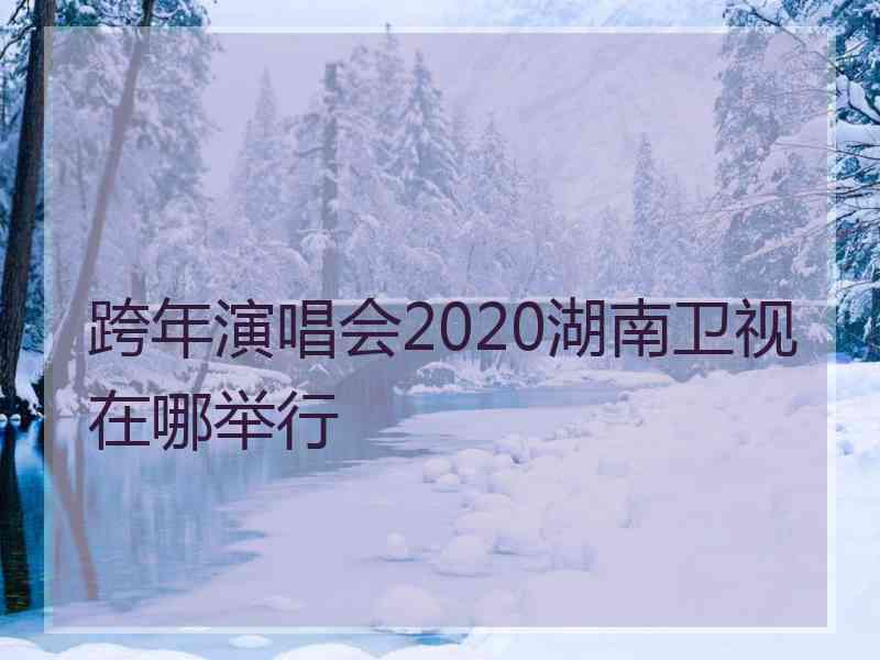 跨年演唱会2020湖南卫视在哪举行